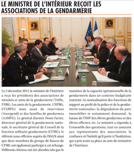 LE  MINISTRE  DE  L'INTÉRIEUR  REÇOIT  LES  ASSOCIATIONS  DE  LA  GENDARMERIE